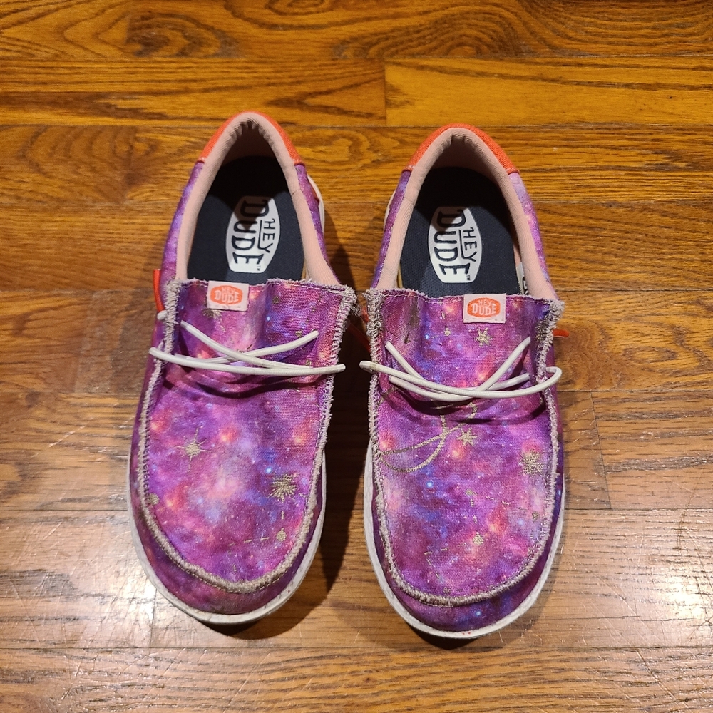 Hey Dude Purple Galaxy Shoes Kids Size 2